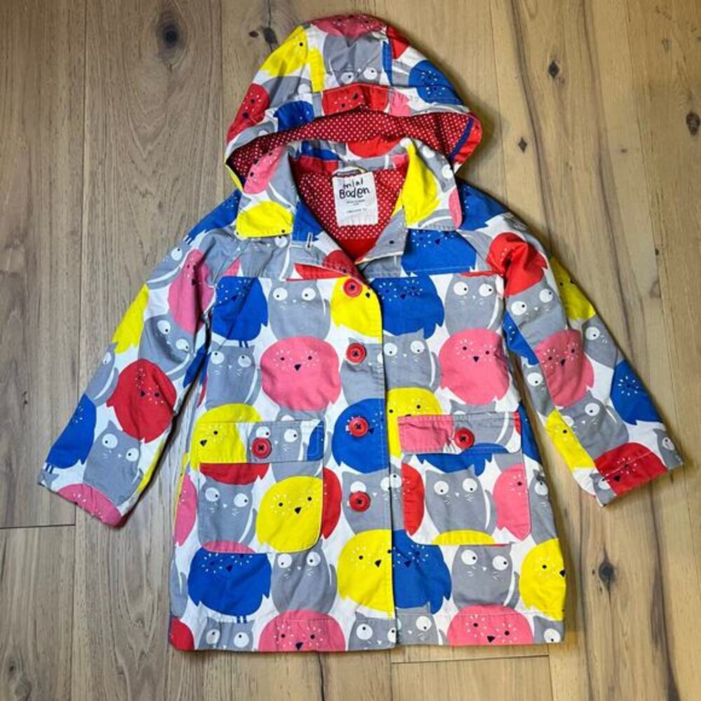 Mini Boden - Kitty‎ and Owl Overcoat - Multi-Color - Kid’s Size 3Y - 4Y